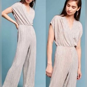 Anthropologie Champagne Shimmer Jumpsuit | XS